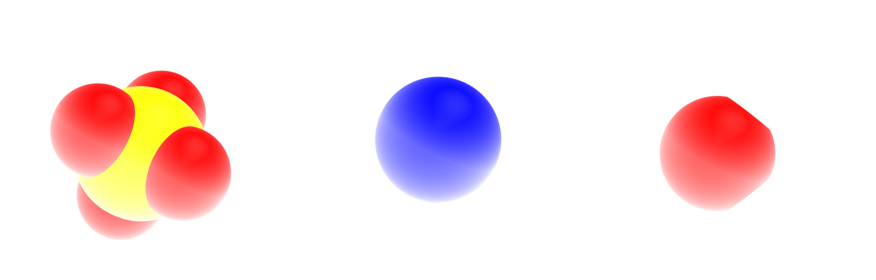 Gromacs tutorial : Initial water molecule, sodium, and sulfide ions.